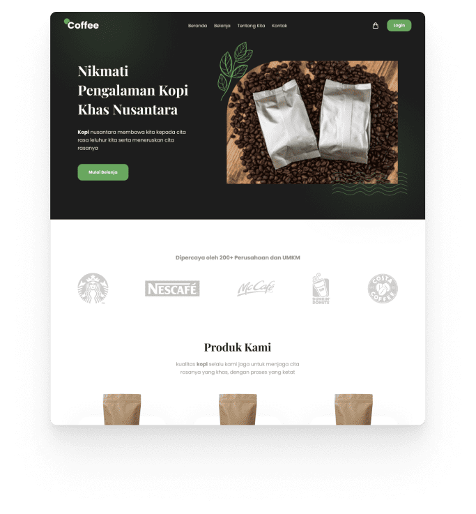 template website coffee